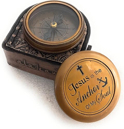Miniatura 1 de Regalos religiosos para hombres, Jesús es el ancla de mi alma, brújula grabada, regalos cristianos inspiradores para niños, católicos, regalos de