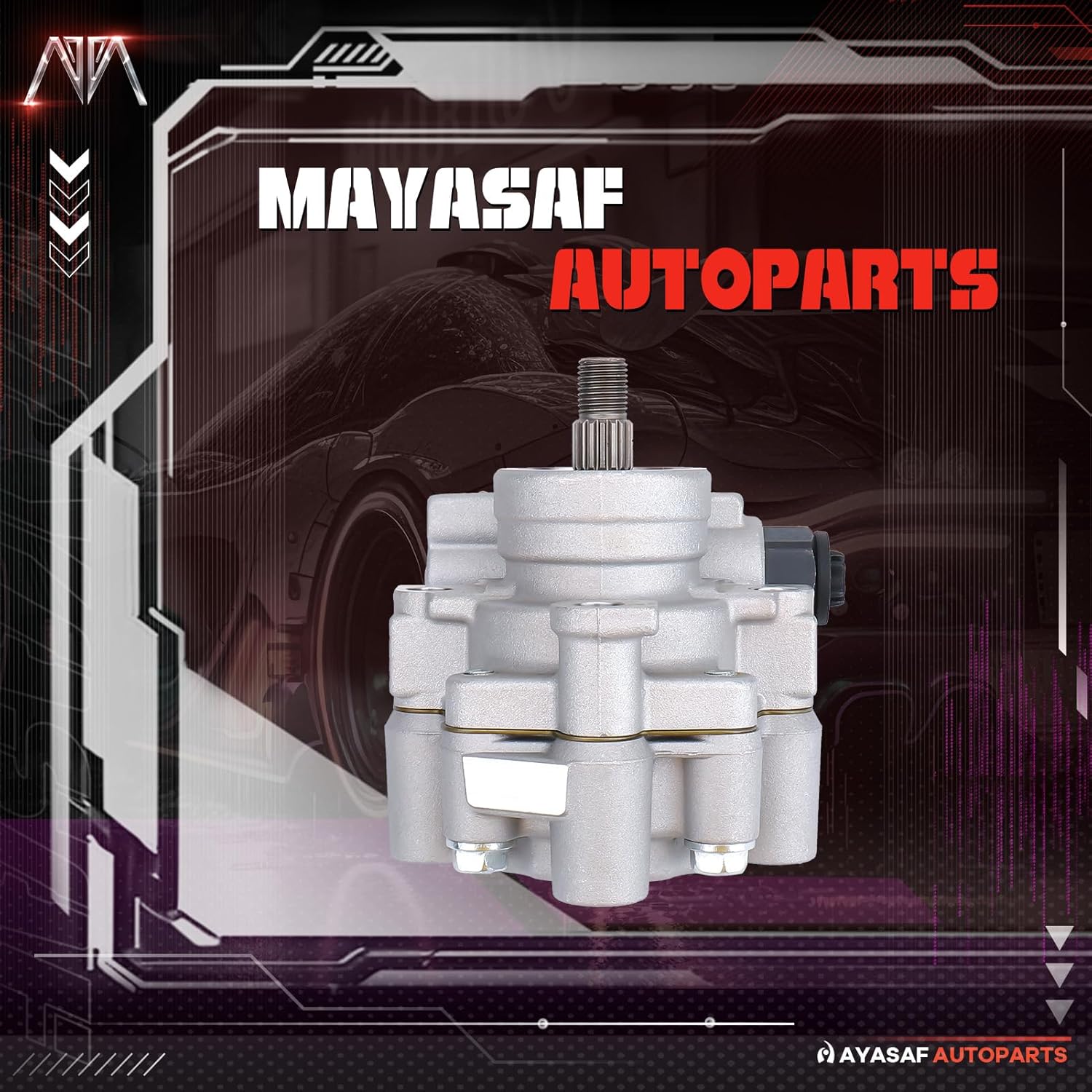 MAYASAF 21-5129 Power Steering Pump Fits for Chevrolet 1998-2000 Prizm, for Toyota 1998-2000 Corolla, with 1.8L/L4 Engines Only, Power Steering Pump without Reservoir