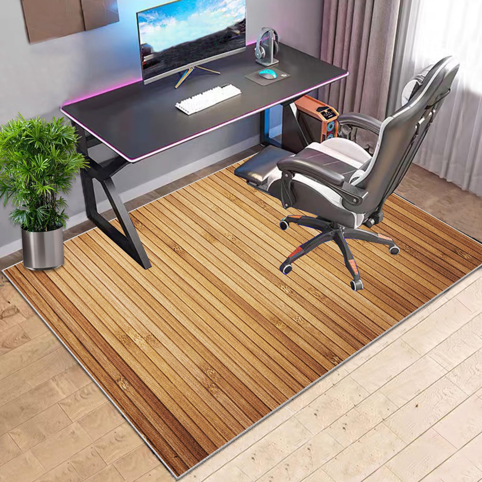 Tapis Chaise Bureau Antidérapant Tapis de Sol Gamer 120 x 150 cm Tapis pour Fauteuil Tapis Protections Sol Chaise Bureau Tapis de Chaise Gaming pour Sol Dur Planchers Carrelage et Parquet