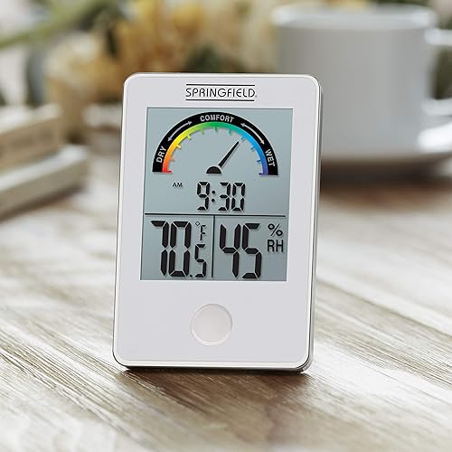 Miniatura 2 de Springfield Termómetro digital inalámbrico de nivel de confort interior, monitor de humedad y temperatura, color blanco