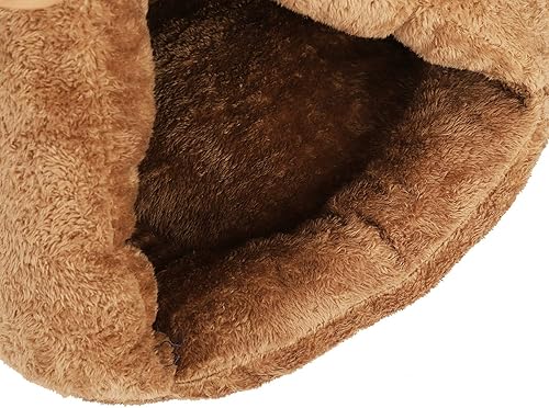 Vista 16 de Tienda de campaña para perros pequeños, cama de casa cueva cálida para interiores, agujero para nido, portátil, suave, para invierno, lavable, Gris