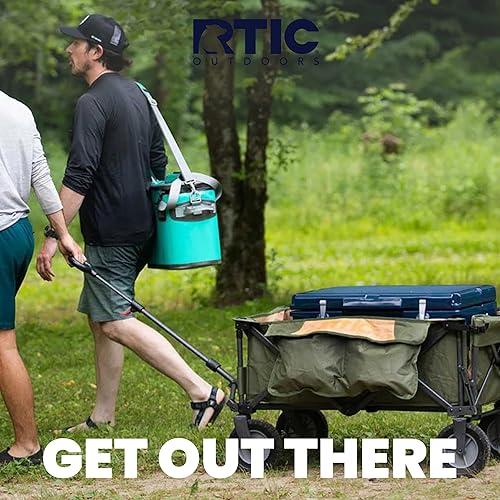 Miniatura 5 de RTIC Carrito utilitario plegable ultra resistente con ruedas todo terreno, plegable, portátil, plegable, carrito de tracción para camping, playa,