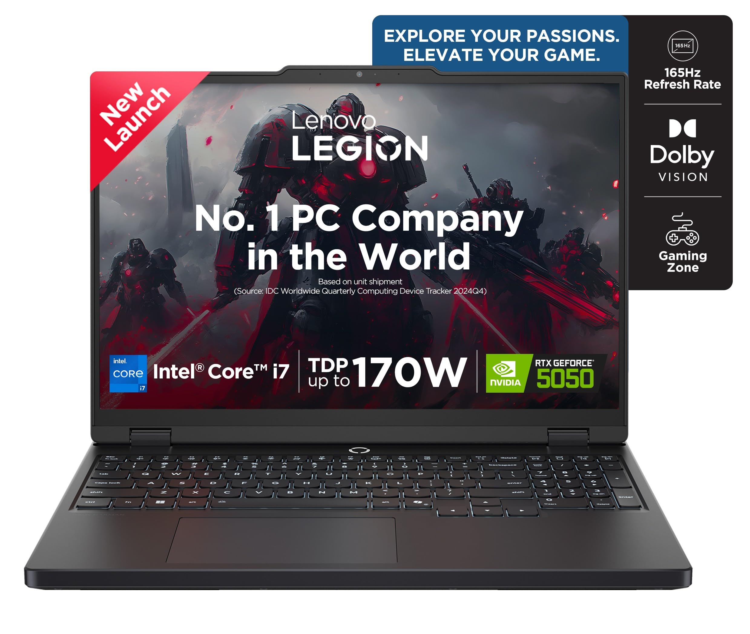Lenovo Legion 5 2025 Intel Core i7-13650HX | NVIDIA RTX 5050 8GB (16GB RAM/512GB SSD/WUXGA IPS/165Hz/15.3" (38.8cm)/Windows 11/Office 2024+AI Now/Black/2.1Kg), 83LY00SUIN AI Powered Gaming Laptop
