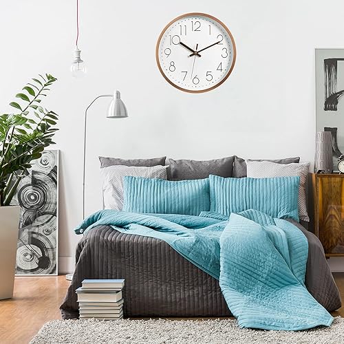 Miniatura 6 de Relojes de pared silenciosos sin tictac de 12 pulgadas, funciona con pilas, reloj de cuarzo clásico, decoración clásica, fácil de leer para