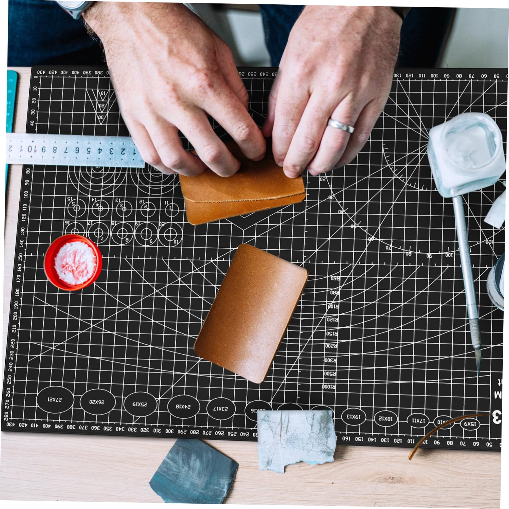 UKCOCO 2 pezzi Tappetini da Taglio per Superficie Antiscivolo Chiare Resistente con Autoguarigione per Cucito Quilt e Carta