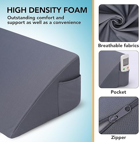 Miniatura 2 de Almohada de cuña de cama tamaño King (76 x 10 x 6 pulgadas), cuña de almohada de cabecero, cuña de colchón, relleno de espacio para cama, cuña de