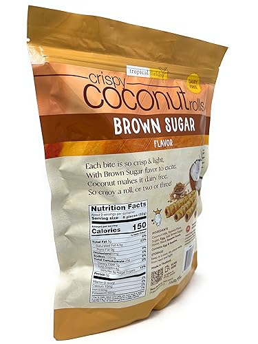 Miniatura 2 de Rollos de coco crujientes con azúcar morena y semillas de sésamo tostadas sin lácteos con leche de coco 105 onzas