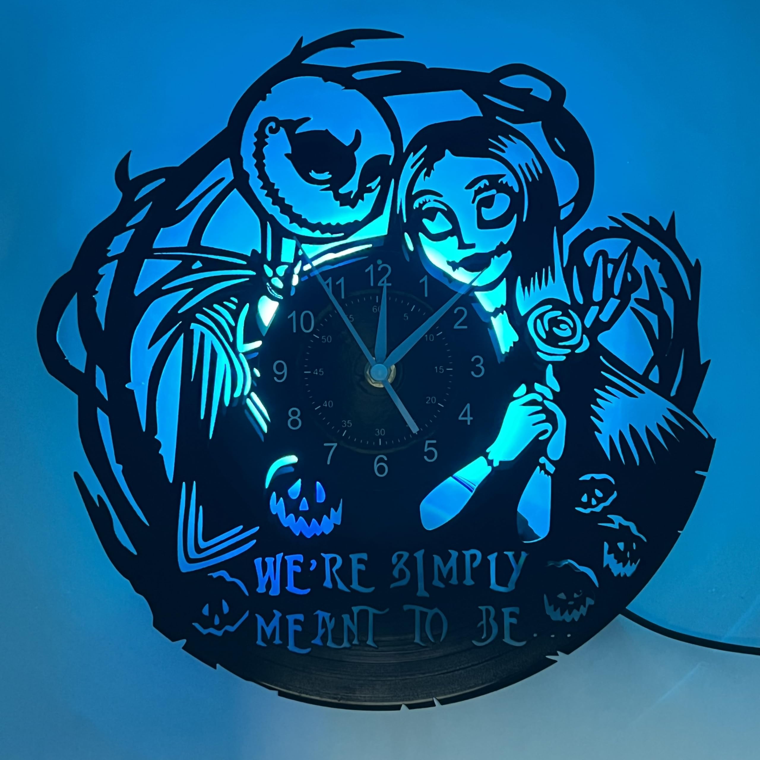 Horloge disque vinyle silencieuse pour chambre déco veilleuse sans bruit