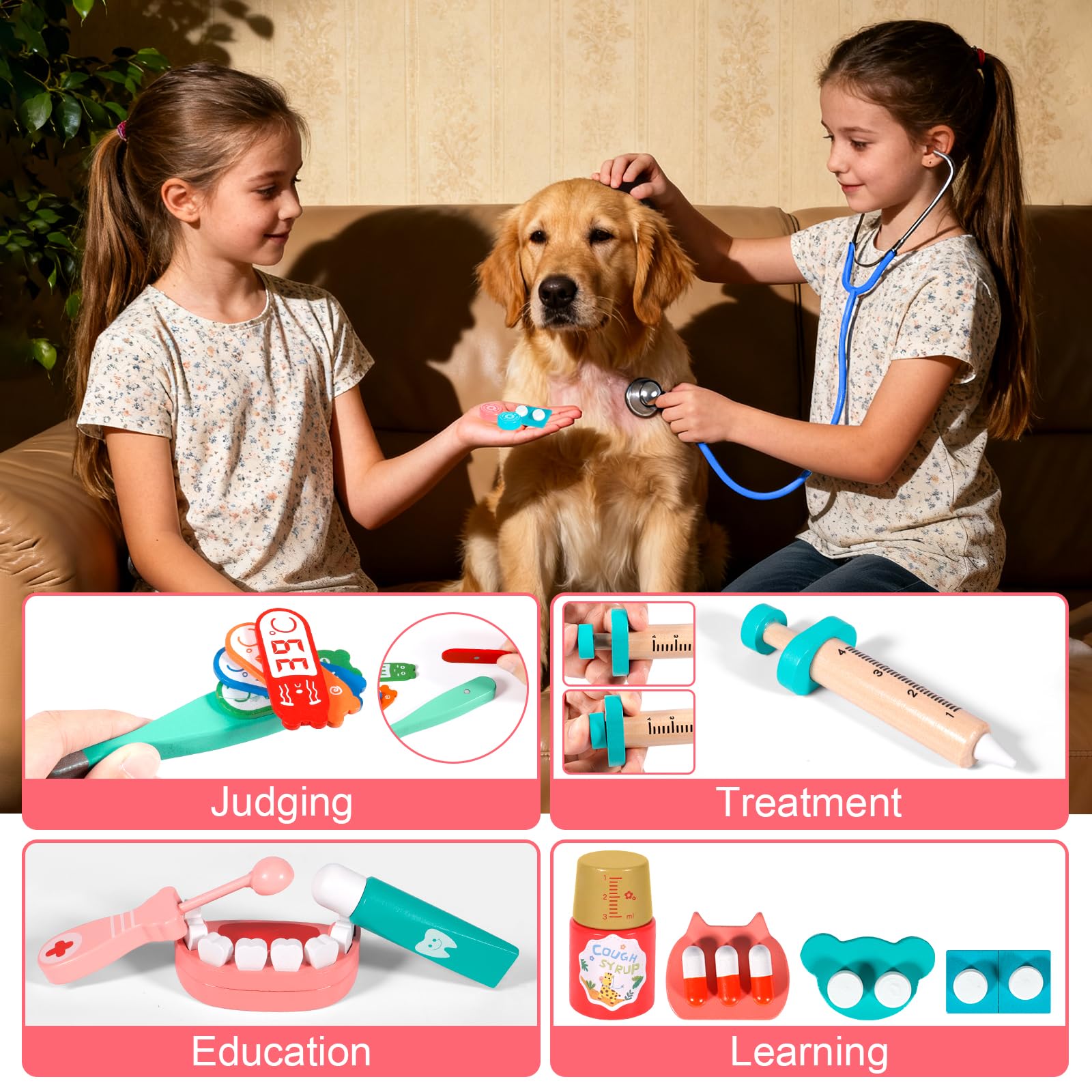 Malette Docteur Enfant Jouet,Medecin Outils avec Stéthoscope