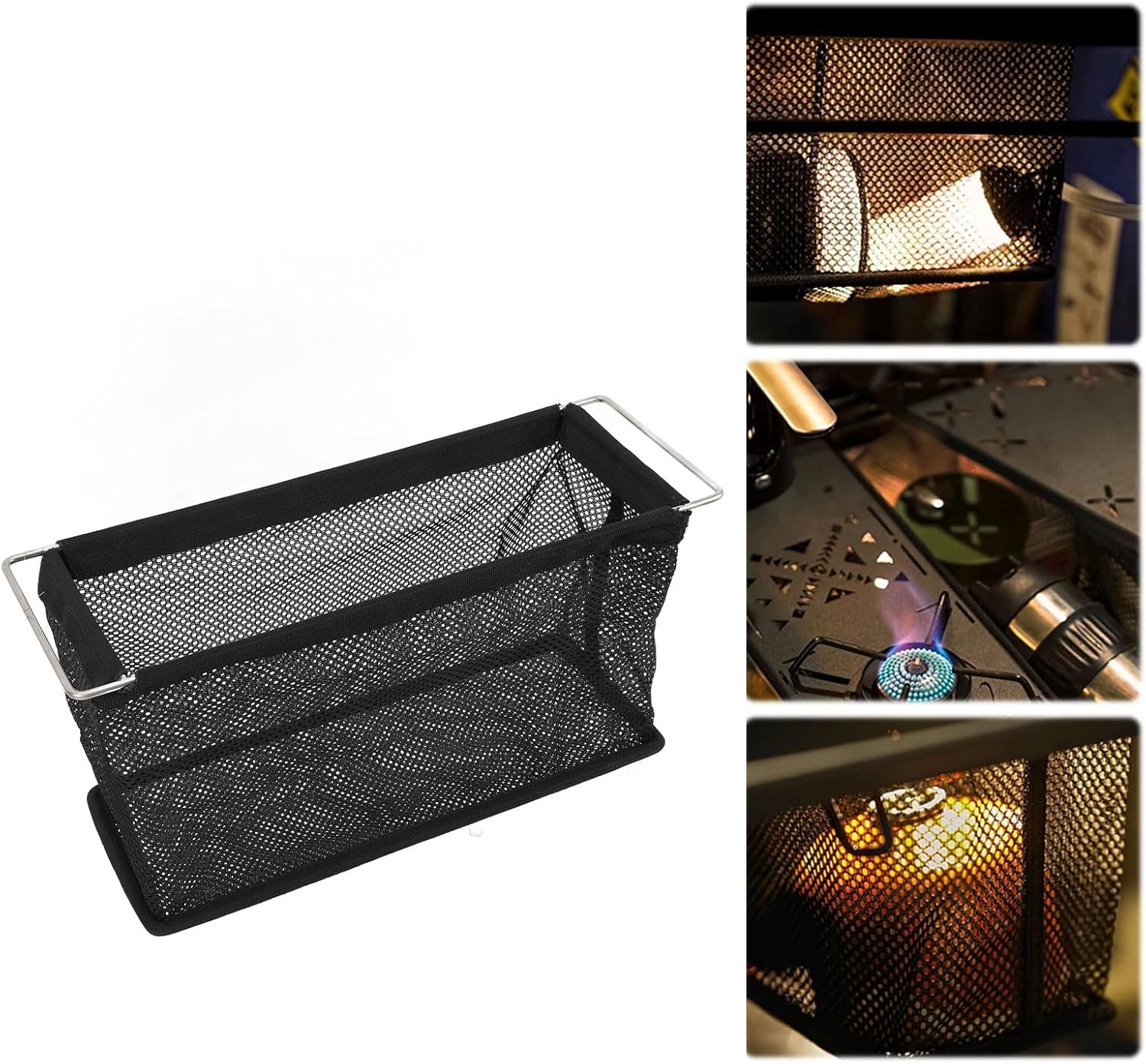 Camping Table Storage Pouch for IGT Unit, 13.98x4.8x7.09in/35.5x12.2x18cm Universal Folding Hanging Mesh Basket Portable Outdoor Organizer Under Table for BBQ