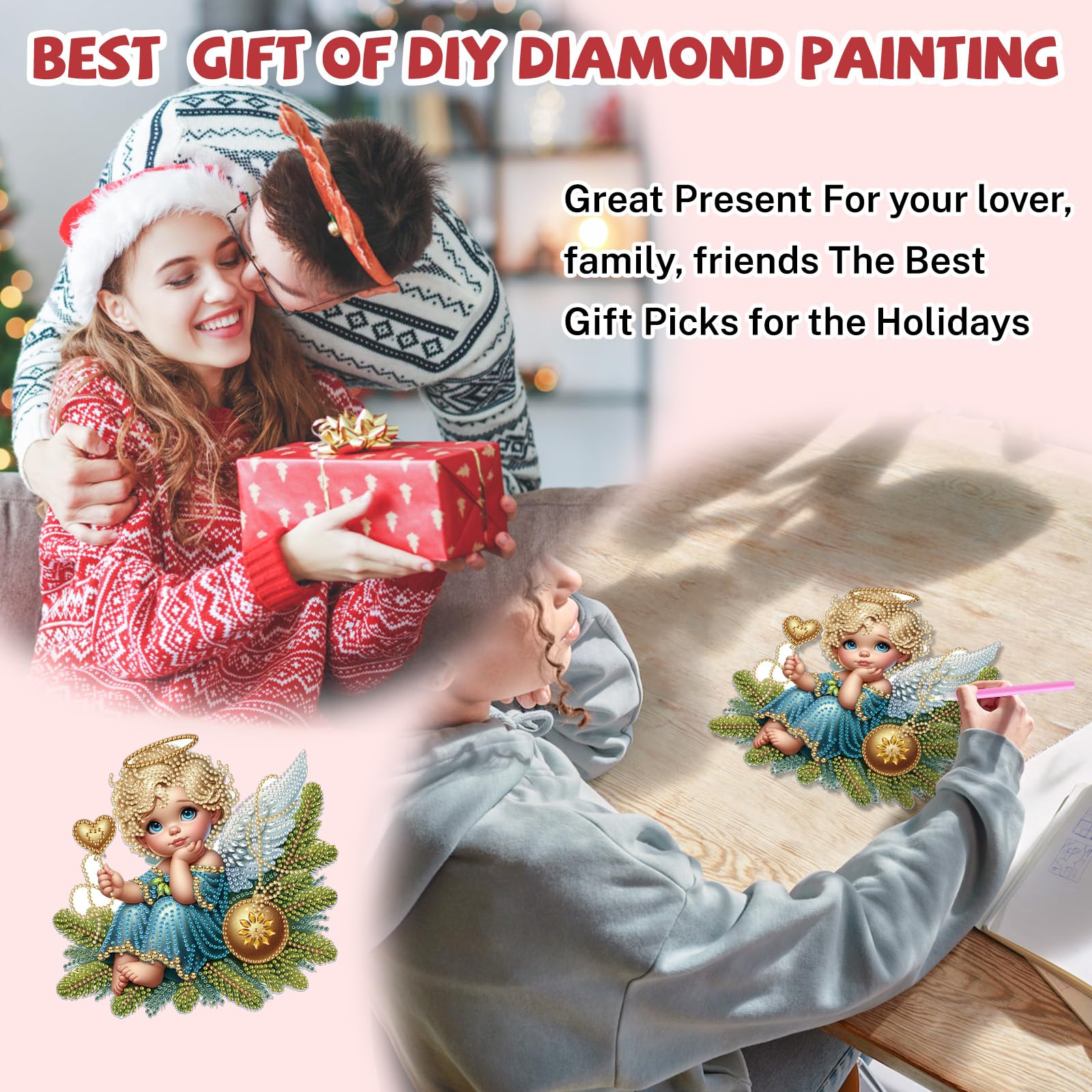 Weihnachten Diamond Painting Anhänger - Winterliche Fensterdekoration Zum Selbermachen