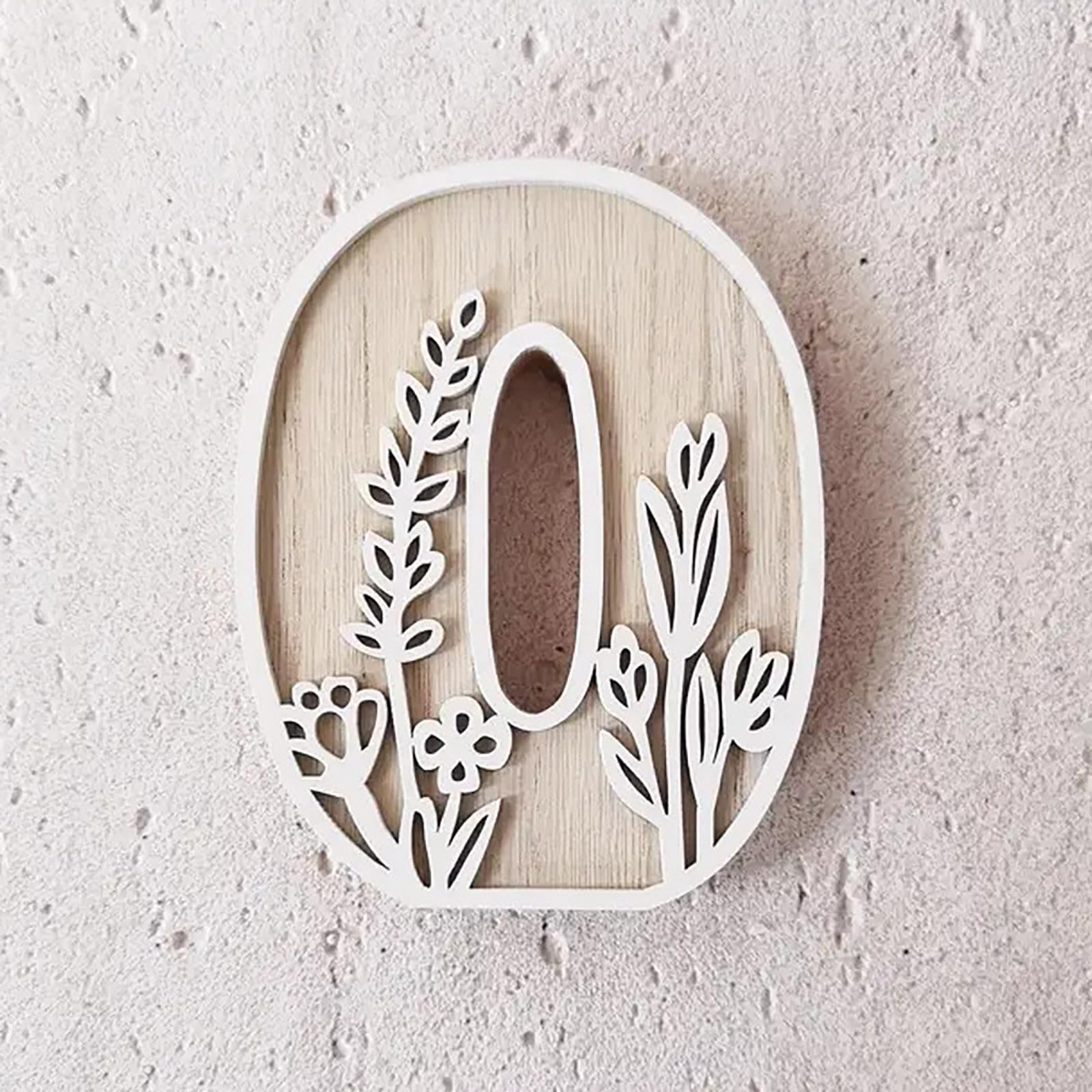 5 26 Letters for Wall Decoration, Flowers Can Be Painted on Wood, Children's Room Letters, Wooden Letters for Crafts, Name Tags, Wedding Home Decoration (O, One Size)