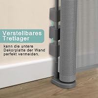 WodonDirect Biztonsági Ajtórács 150 cm - Fúrás Nélkül Telepíthető Babáknak és Kutyáknak, Kihúzható Lépcsőrács Egykezes Zárral, 83 cm Magas,  5