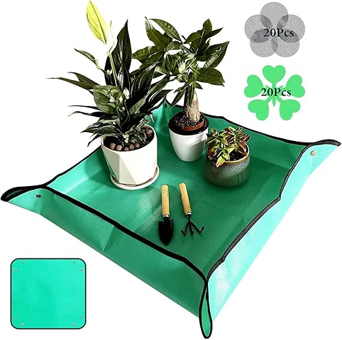 ZAFFIRO Tapete extra grande de polietileno para macetas, bandeja de trasplante de 39.4 x 59 pulgadas, bandeja de tierra de jardinería con etiquetas