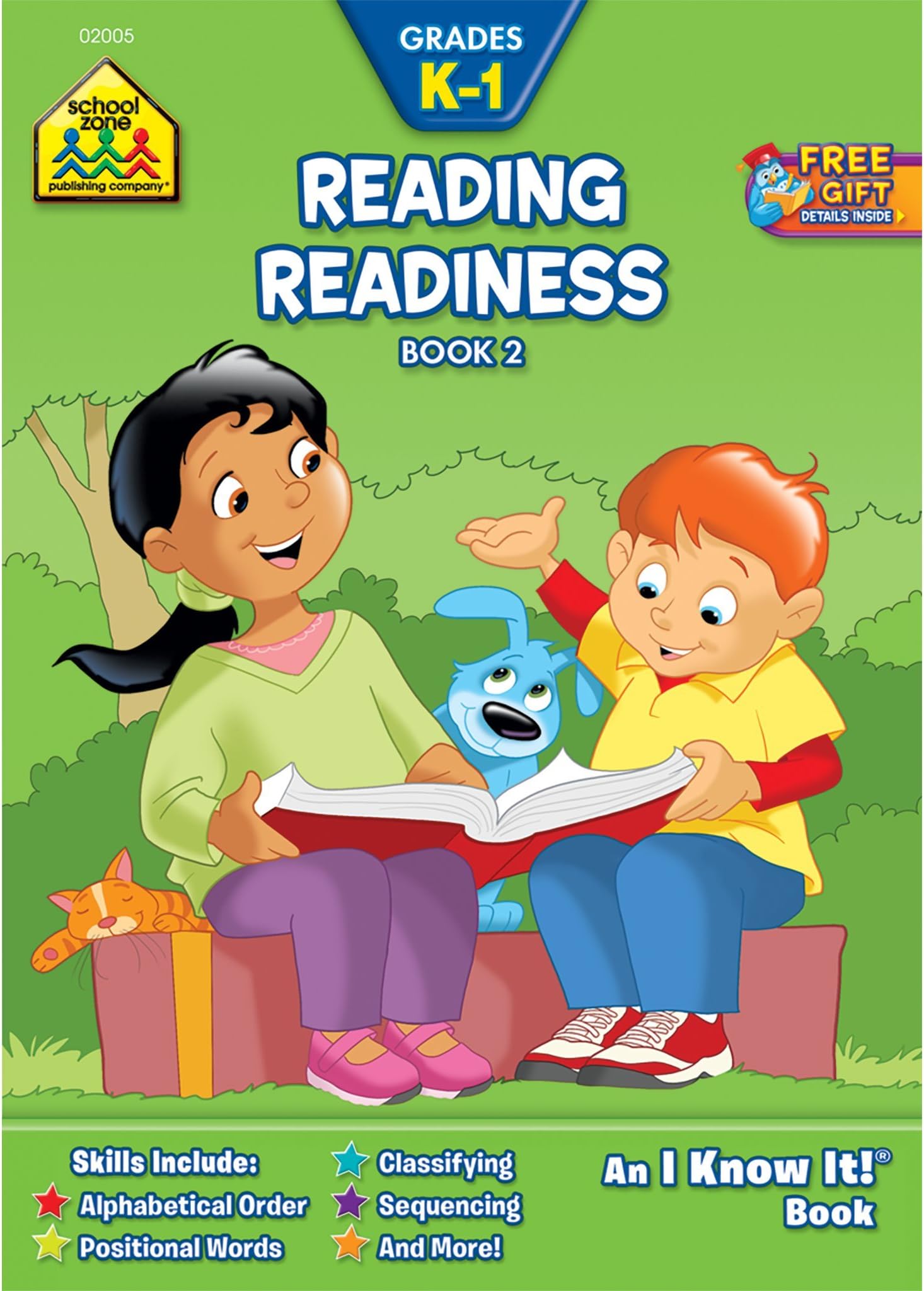 School Zone - Reading Readiness Book 2 Workbook - 32 Pages, Ages 5 to 6, Kindergarten, 1st Grade, ABC Order, Positional Words, Numbers, Rhyming, and More (School Zone I Know It!® Workbook Series) Paperback – April 2, 2015