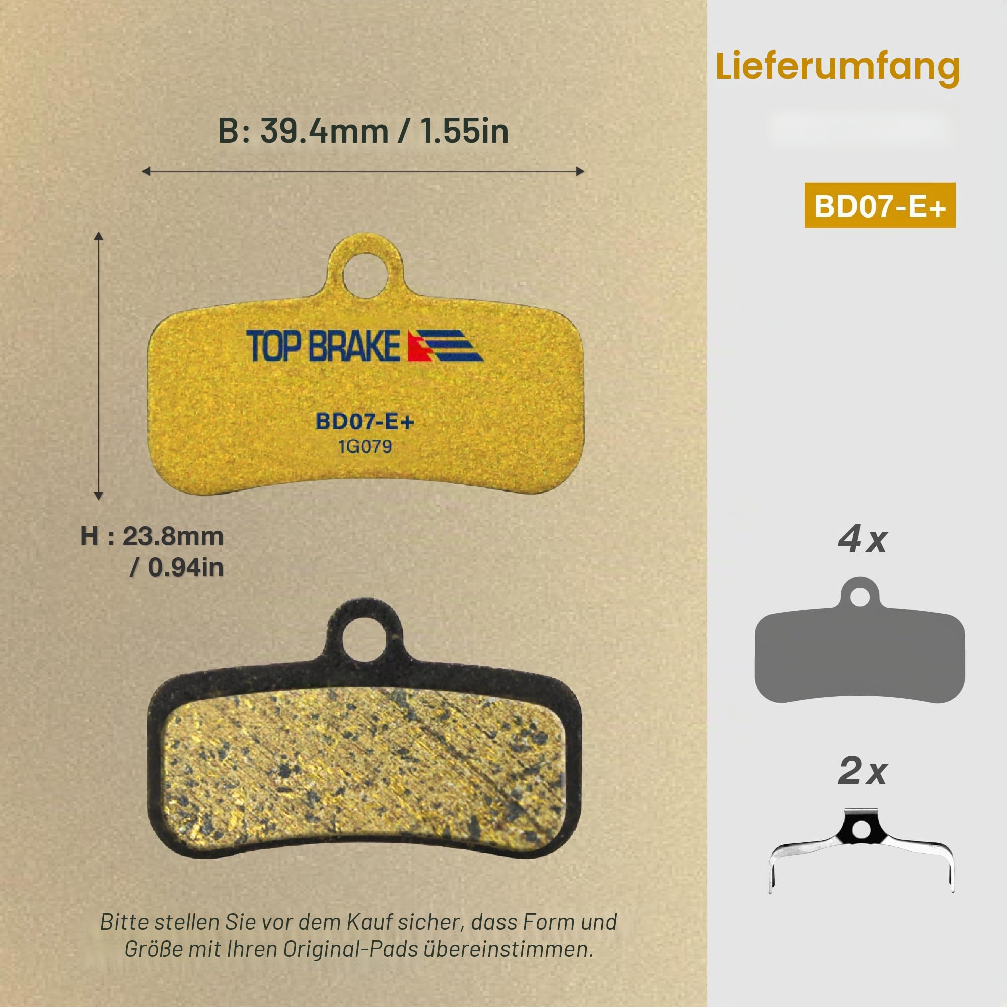 TOP BRAKE Scheibenbremsbeläge kompatibel mit Shimano 4-Kolben Saint BR M810 M820 Deore XT M8120 Tektro TRP | MTB eMTB Downhill Trail All Mountain Enduro Race Cycling | 2026 iF Design Award