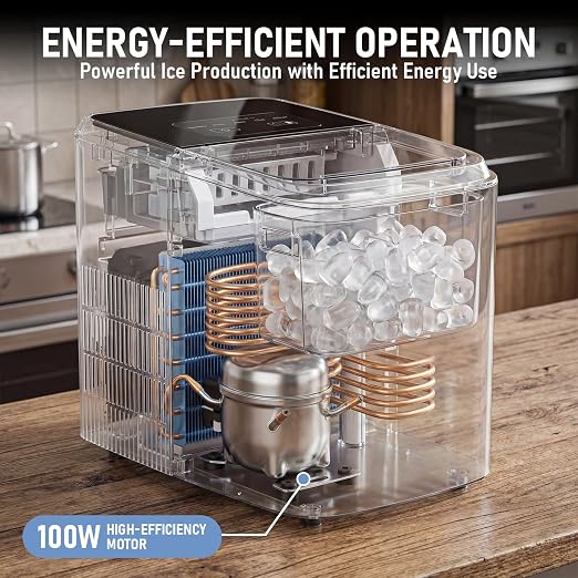 Máquina de hielo portátil de mostrador 26 lbs por día miniatura 4