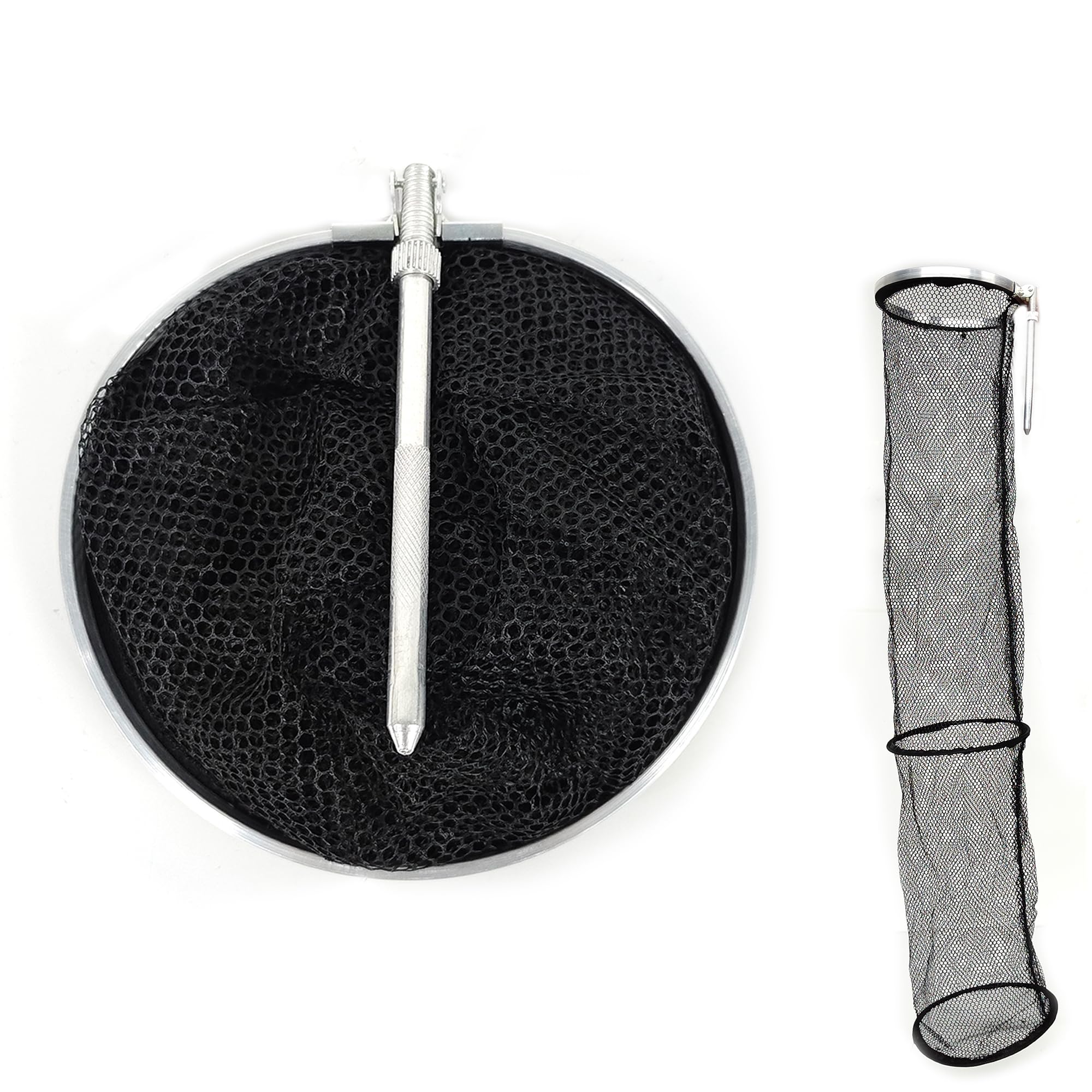ZAHD Cage d'appât Pliable en Maille de Nylon avec Cadre en métal | Filet de Maintien de Poisson de Pêche Pliable Bourriche de Pêche pour Garder Écrevisses Crabes Poissons pour eau douce