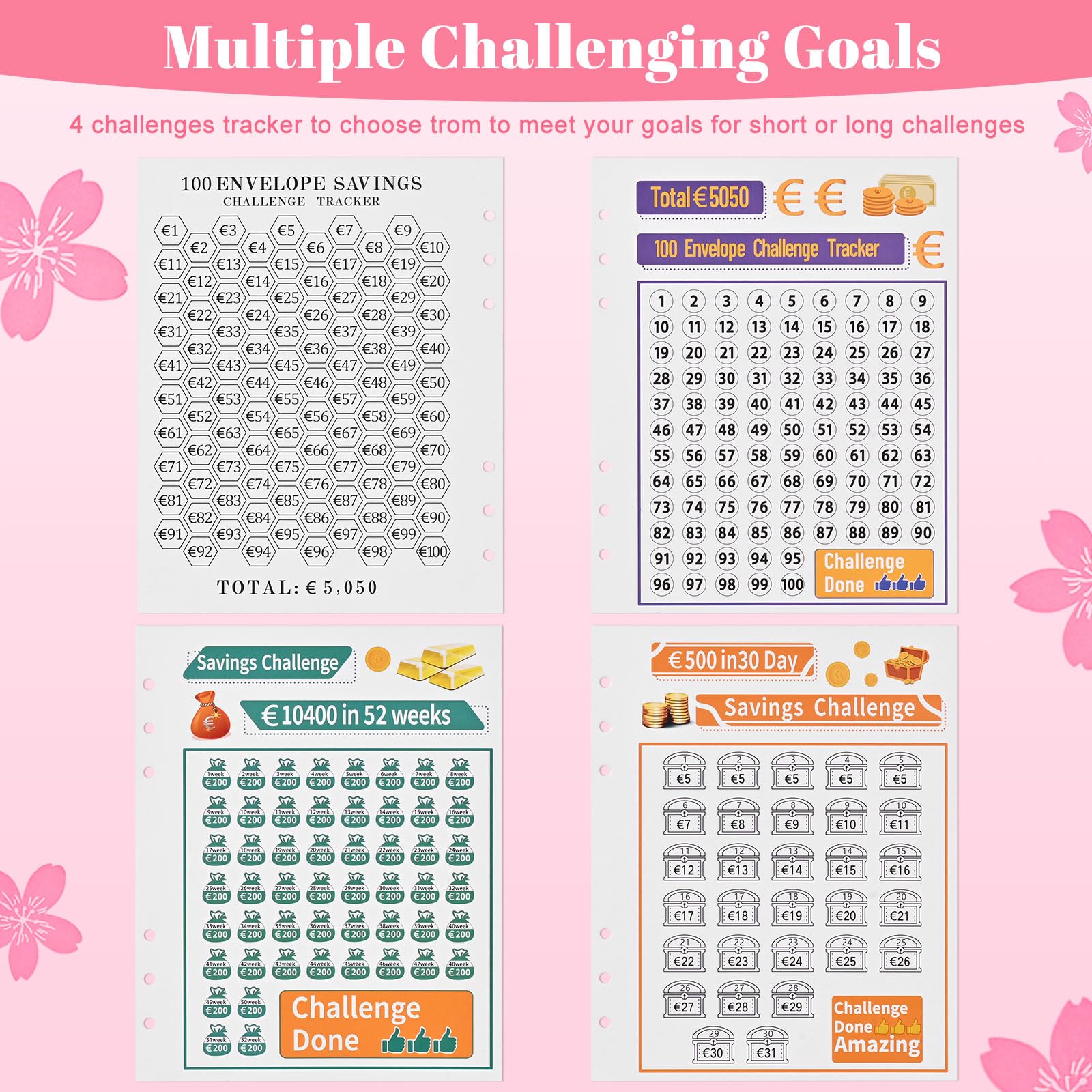100 Envelope Saving Challenge - Libro Del Risparmio, Risparmio Soldi