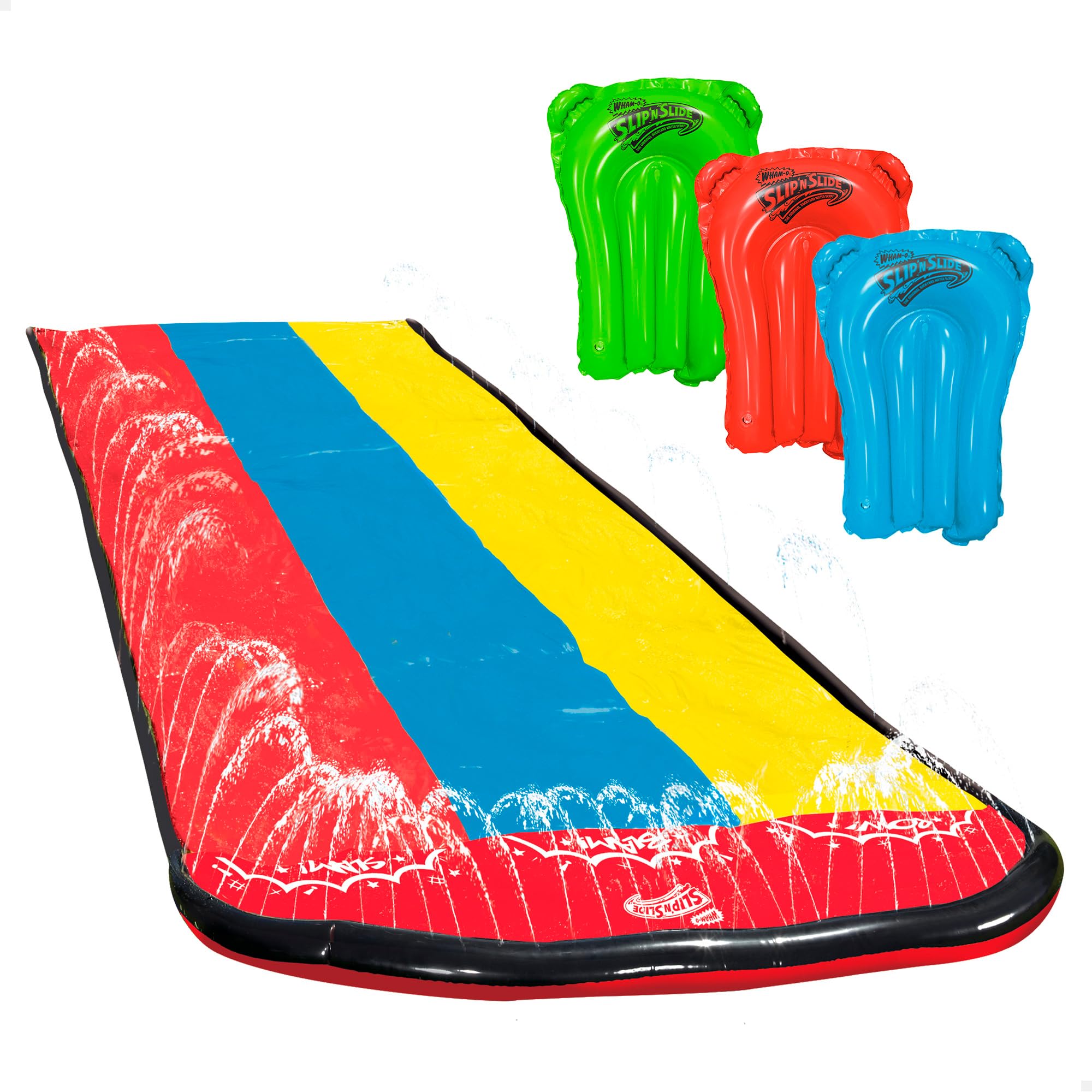 COLORBABY 47021 - Slip ‘N Slide Pista Deslizante de Agua, Medidas 4.8 m con 3 Tablas de Surf, Juegos de Agua, Juguetes de Exterior, Juegos de Piscina, Juegos al Aire Libre para niños y niñas