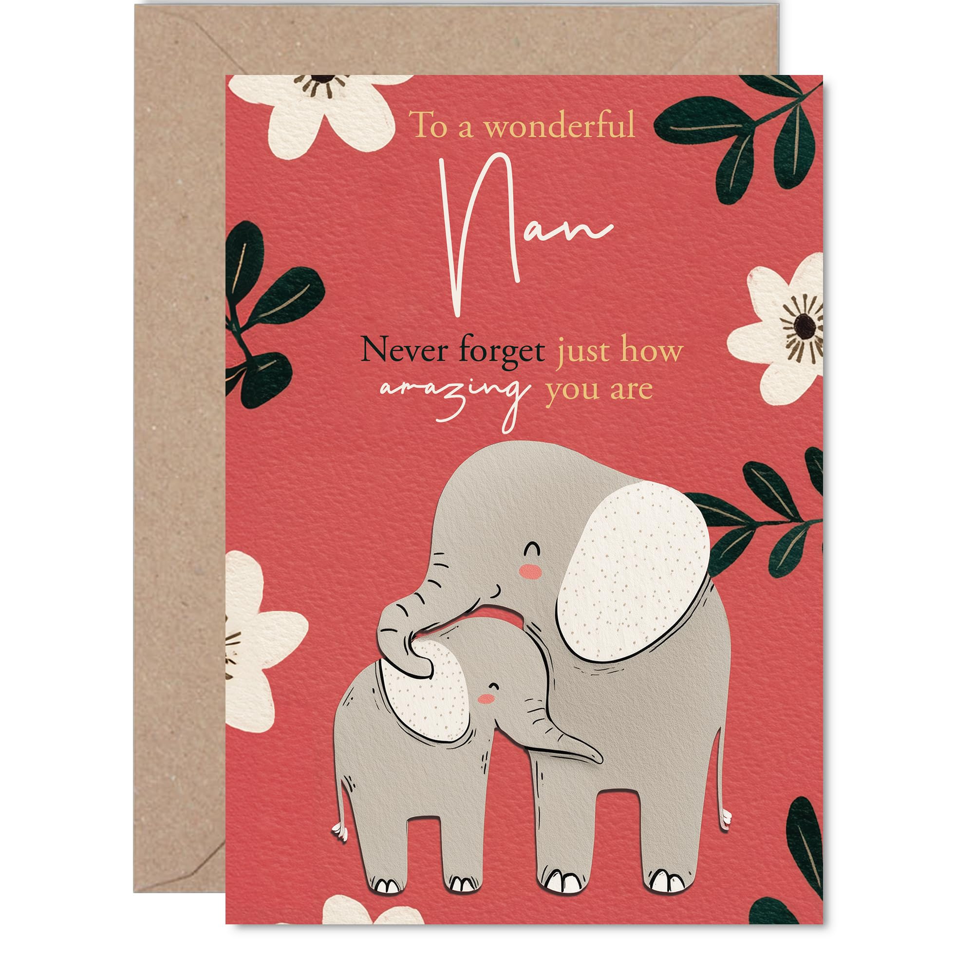 Nan Birthday Card - Never Forget - Happy Birthday Card for Nan from Grandson Granddaughter, A5 Mother's Day Greeting Cards