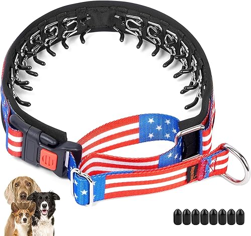 Martingale Collar para perros, collar de perro sin tirones con bandera estadounidense para perros pequeños, medianos y grandes, collar de perro