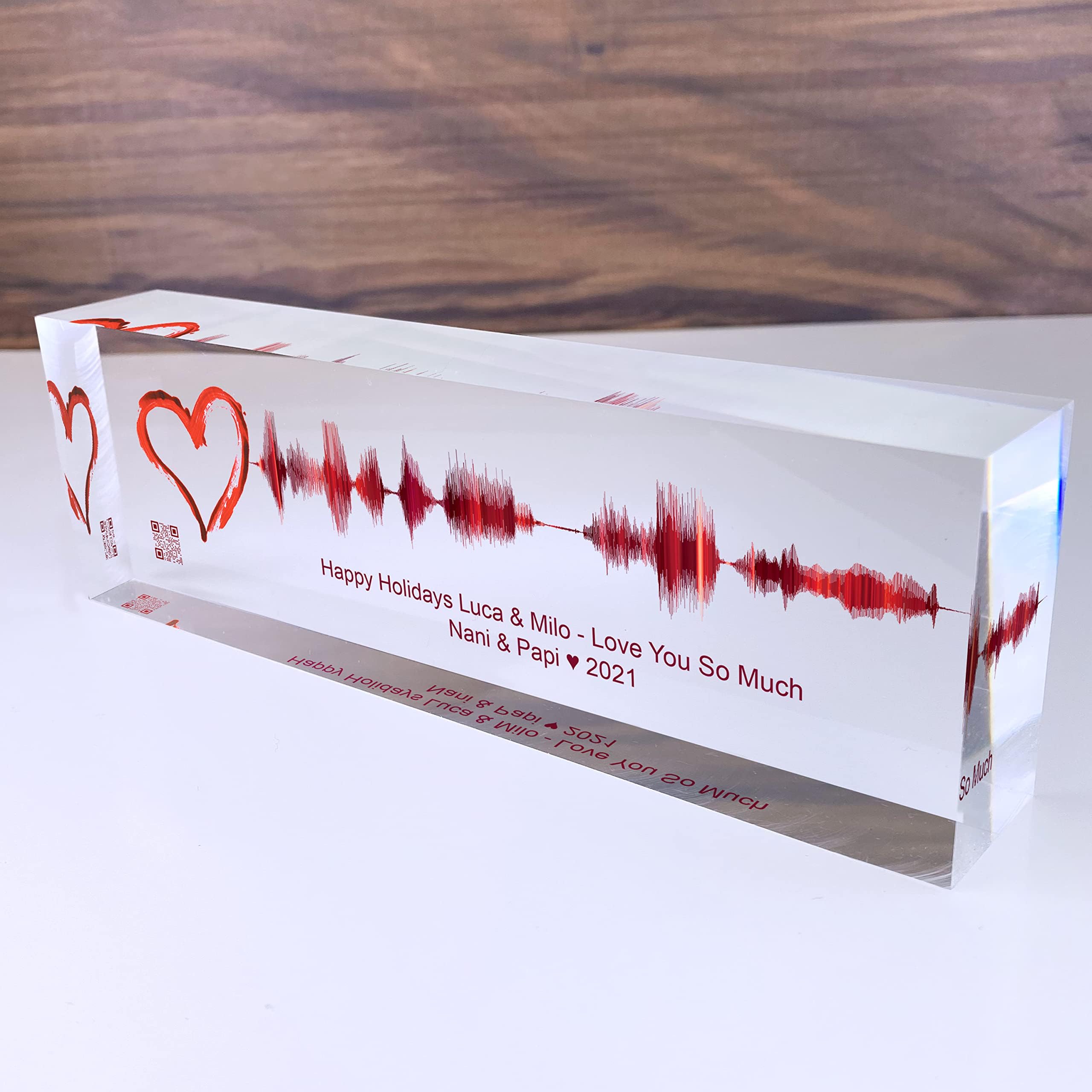 Artblox Soundwave Art With Scannable Qr Code Any Video Voice Recording Baby Heartbeat Or Song To Acrylic Glass Spotify Plaque Cool Mothers Day Customized Gifts For Wife Girlfriend Sound Card