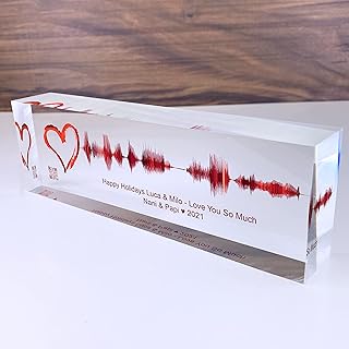 Artblox Soundwave Art With Scannable Qr Code Any Video Voice Recording Baby Heartbeat Or Song To Acrylic Glass Spotify Plaque Cool Mothers Day Customized Gifts For Wife Girlfriend Sound Card