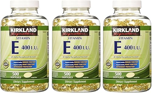 Kirkland Signature, Vitamina E 400 UI 500 cápsulas blandas fvKDn (paquete de 3)