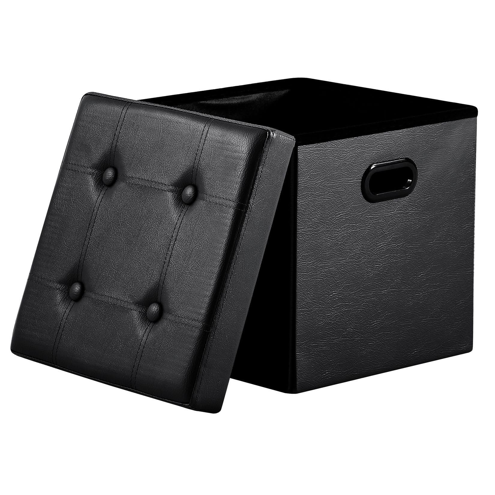 Zedelmaier Sitzbank mit Stauraum Sitzhocker,Aufbewahrungsbox, Fußhocker,faltbar belastbar bis 300 kg 76 x 38 x 38 cm,Kunstleder