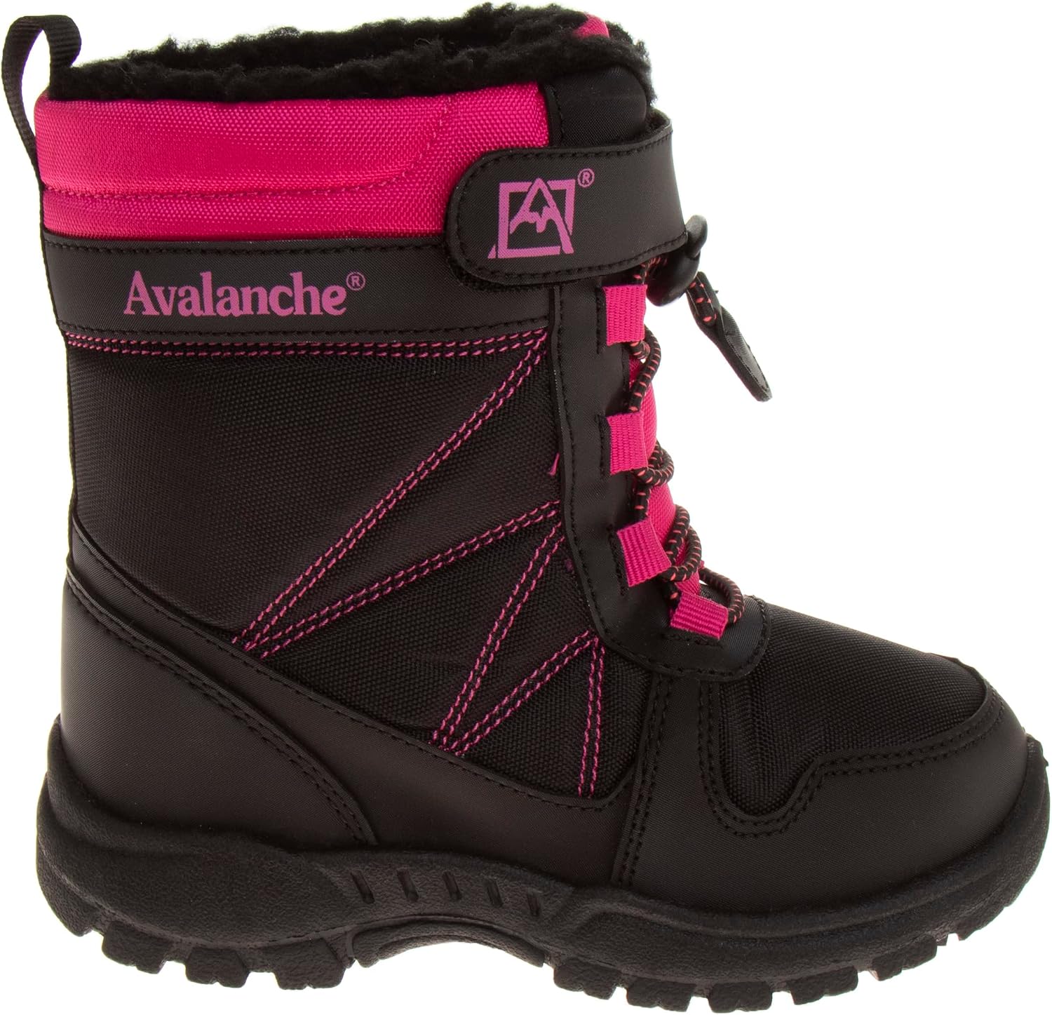 Avalanche Kids Winter Outdoor Insulated Warm Non-Slip Snow Boots, Pink Black (9 Medium, Toddler)