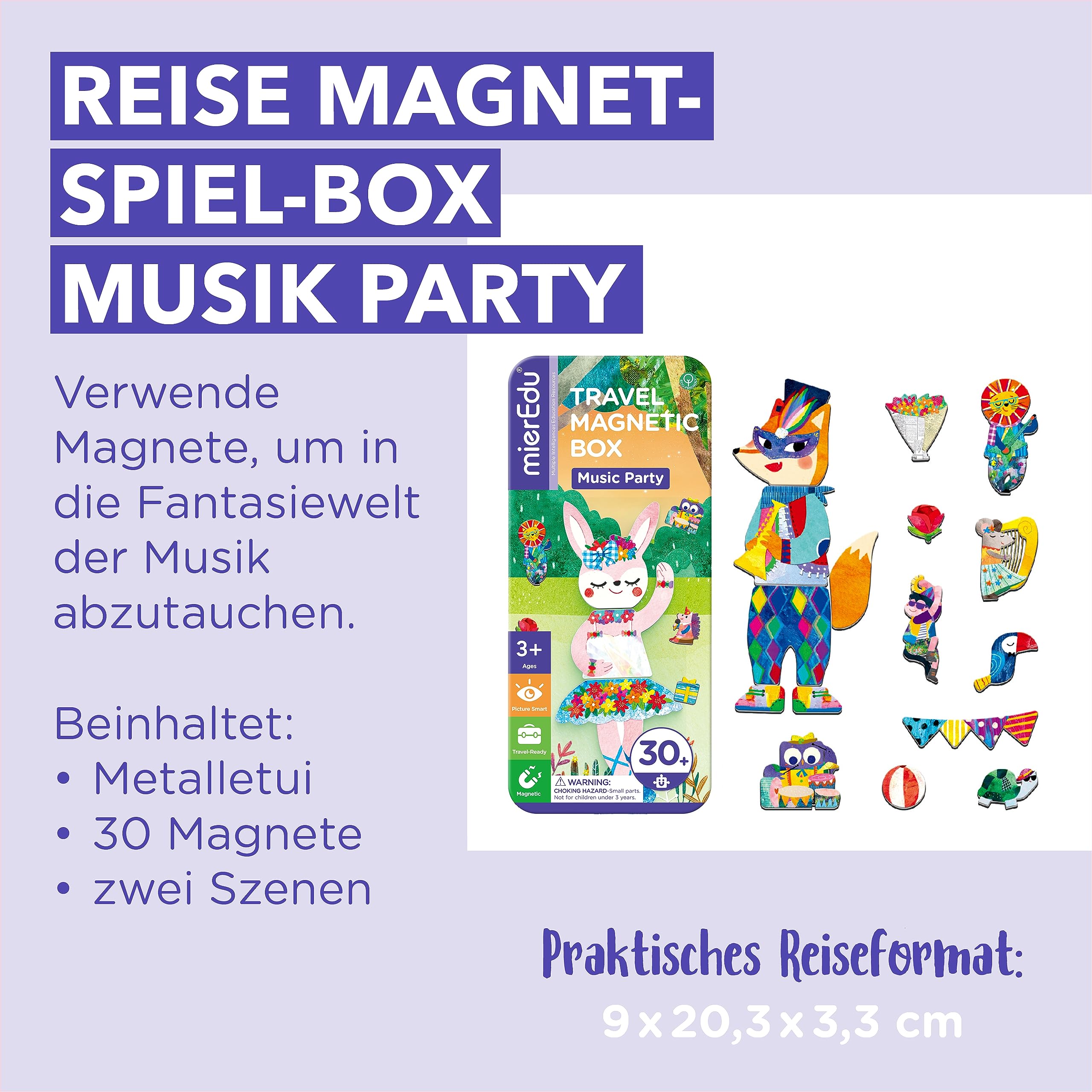 mierEdu Magnetic Music Animals Dressing Game, Promotes Imagination & Concentration - Image 3