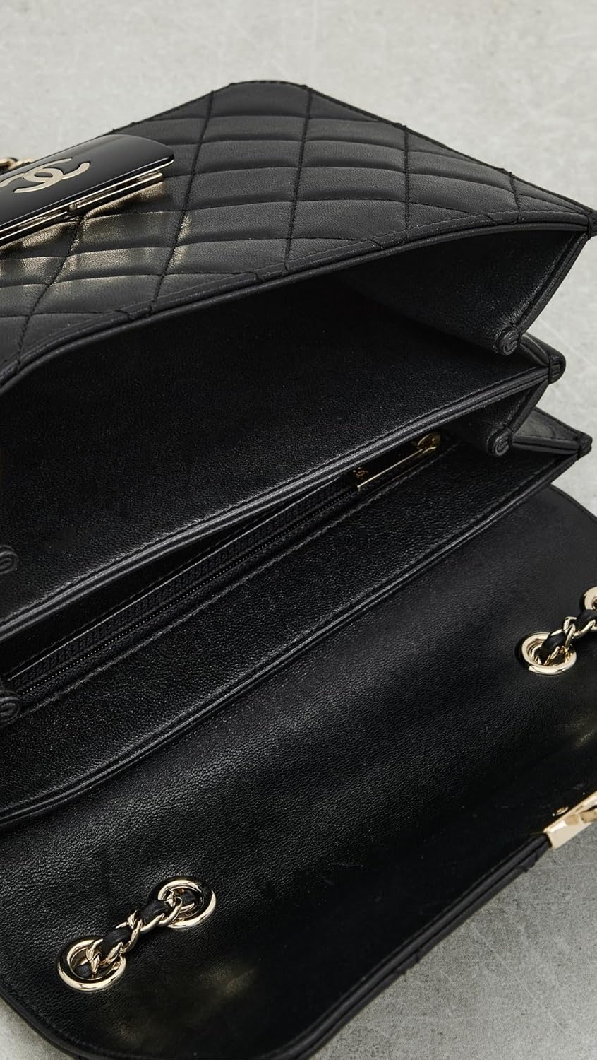 WHAT GOES AROUND COMES AROUND Women's Pre-Loved Chanel Black Lambskin Beauty Lock Flap M Shoulder Bag - Image 5