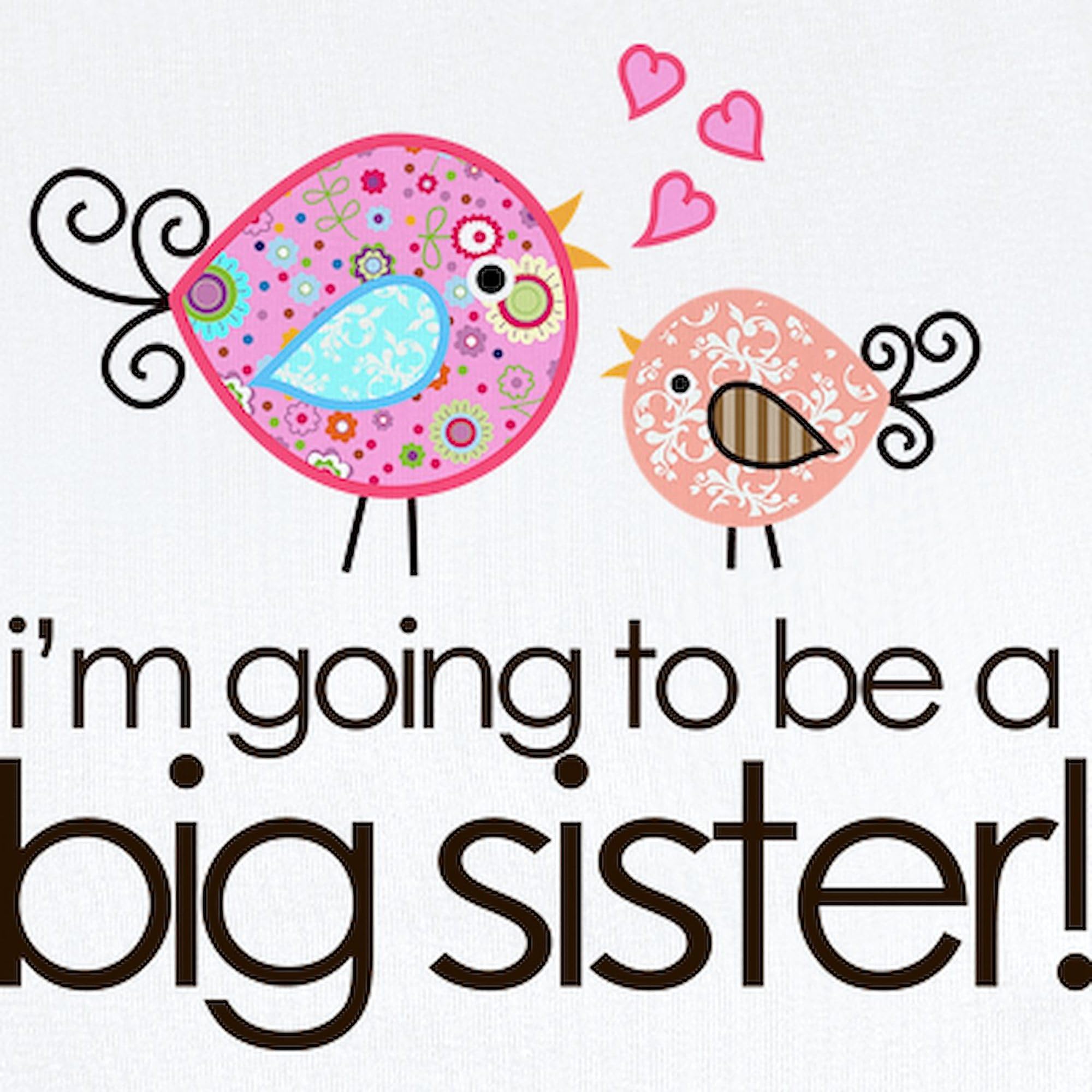 CafePress I'm Going to Be Big Sister Whimsy Bird Infant Body Cute Infant Bodysuit Baby Romper Cloud White