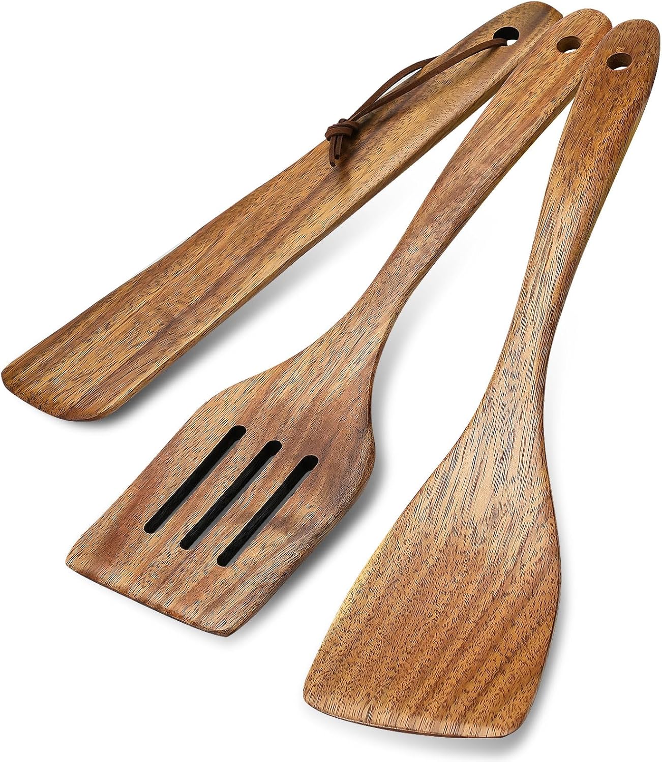Amazon.com: 3Pcs Wooden Spatulas, Wooden Spatula for Cooking Long ...