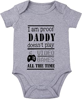 Funny Baby Bodysuit I Am Proof Daddy Doesn't Play Video Games All the Time Baby Bodysuit