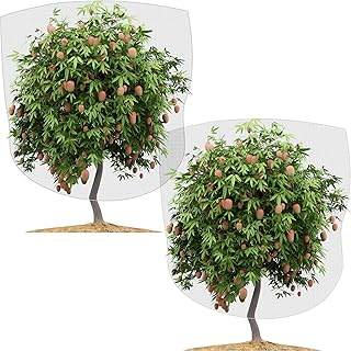 2 Pieces 6.5 x 8.2 Feet Bird Barrier Netting with Drawstring Plant Fruit Tree Netting Mesh Garden Plant Fruit Tree Netting Protective Cover from Bird Barrier for Flower Plant Fruit Protection