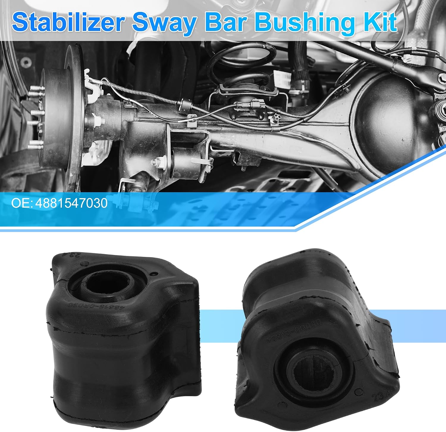 No.4881547030 Front Right Stabilizer Sway Bar Bushing Kit for Toyota PRIUS 2010-2015 Rubber Suspension Kit Black 2 Pcs