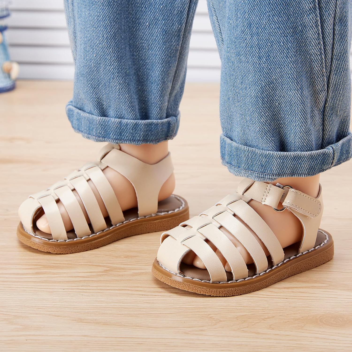 BMCiTYBM Baby Boy Girl Closed Toe Sandals Infant Summer First Walking Shoes Non-Slip Fisherman Sandals 6 9 12 18 24 Months