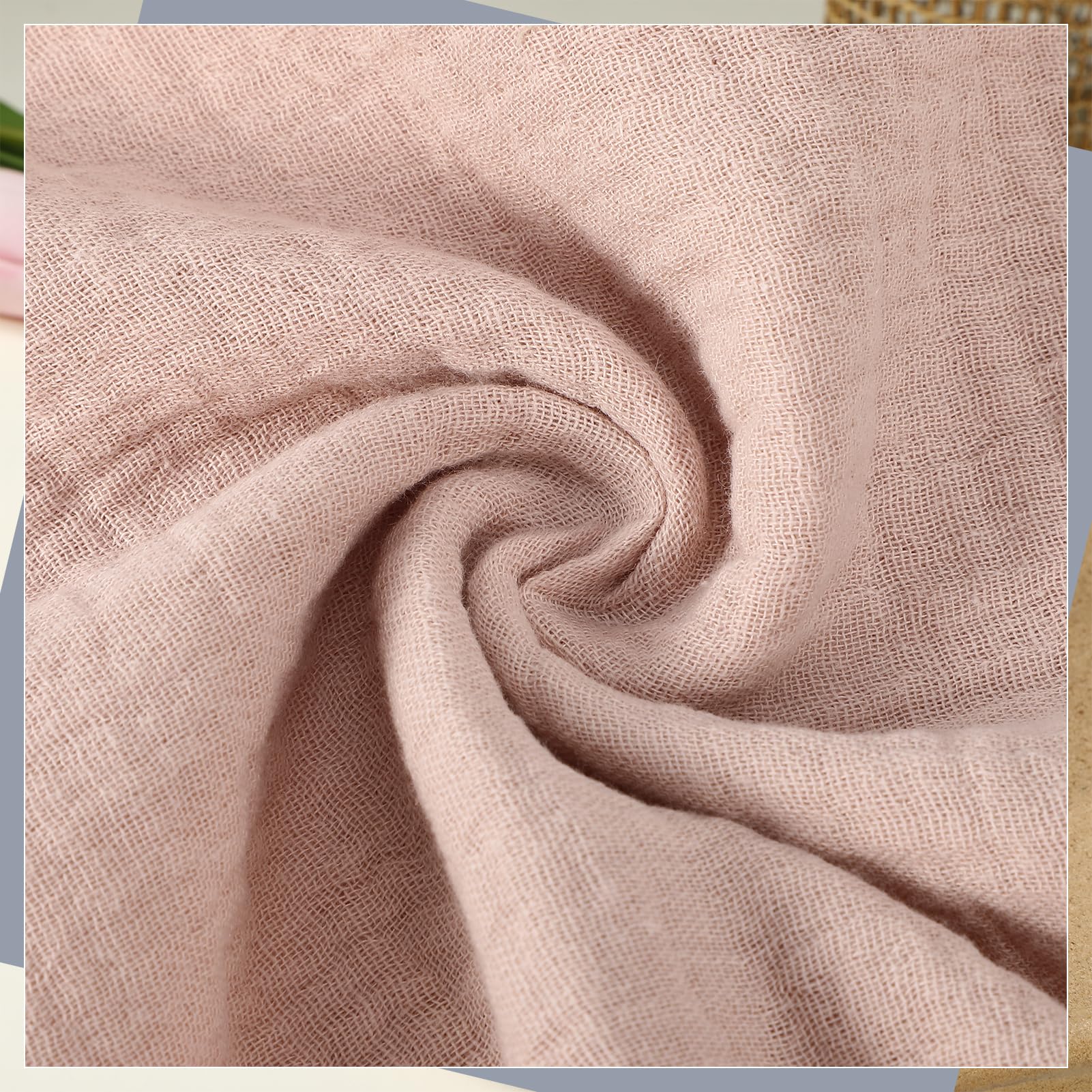 Meng Jiaran 5 Pack Muslin Cloths For Baby Cotton Squares Washcloths Wipes Baby Essentials for Newborn Wiping Bathing Feeding - Image 2