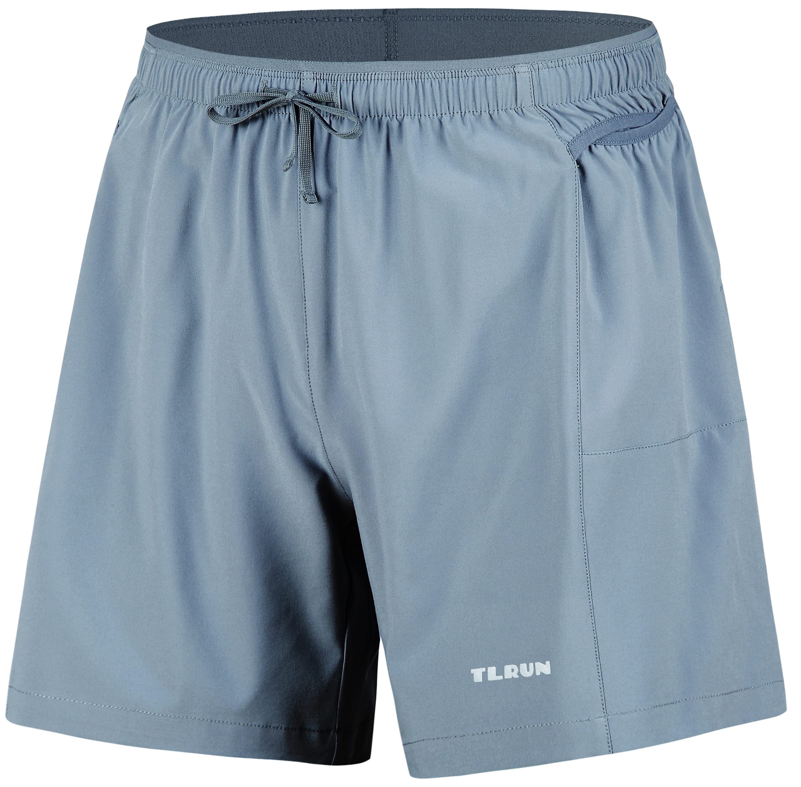 TLRUN Men's Running Shorts 5 inch Ultra Lightweight with 5 Pockets Quick Dry Marathon Athletic Run Shorts Linerless