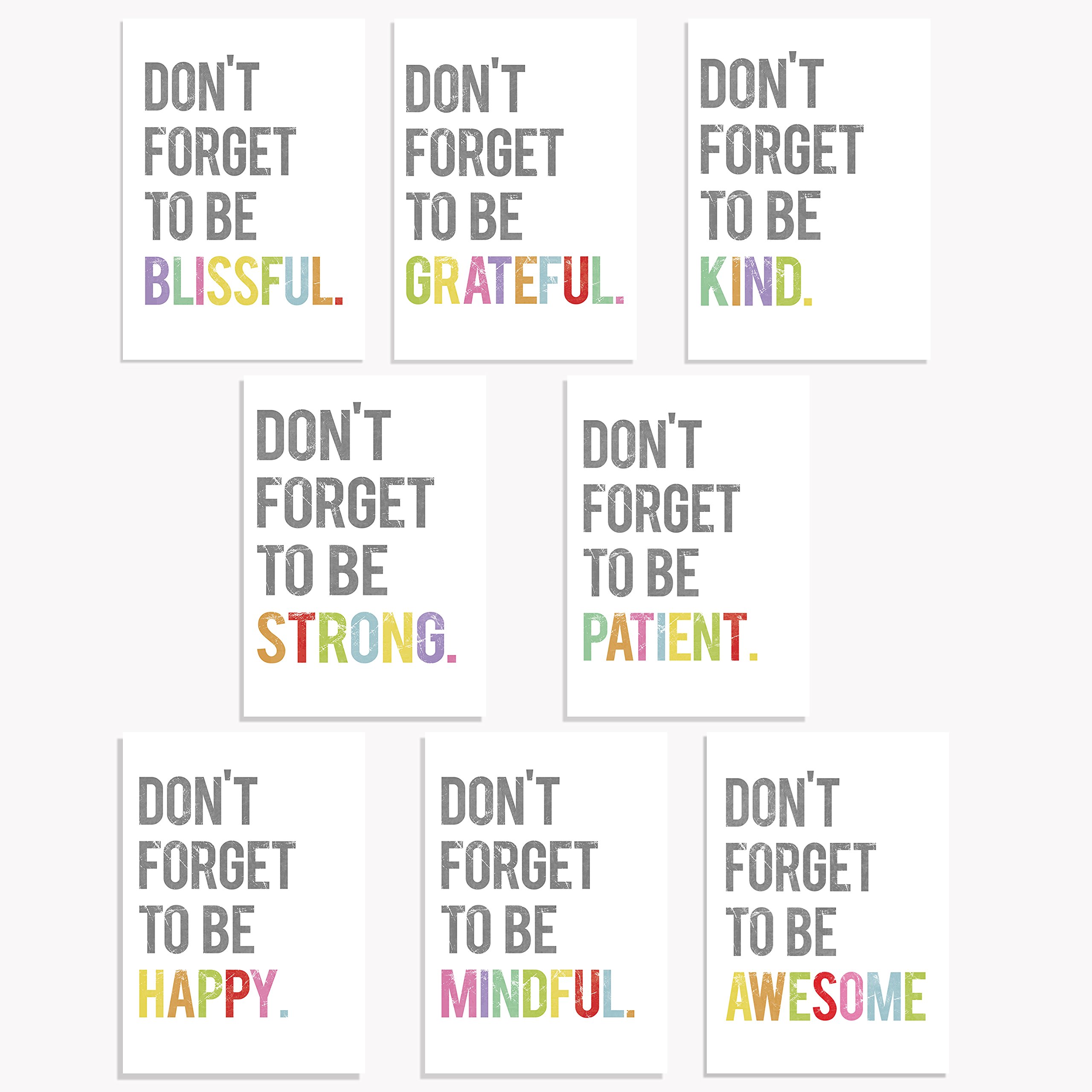 Amazon.com: Don't Forget Mini Collection 5x7 Wall Art Prints ...