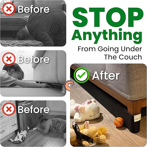 Miniatura 2 de ECOHomes Under Couch Guards Toy Blocker - Strap Barrier for Under Sofa, Bed & Furniture Bottom Stop Things from Going Under | Easy to Install Gap