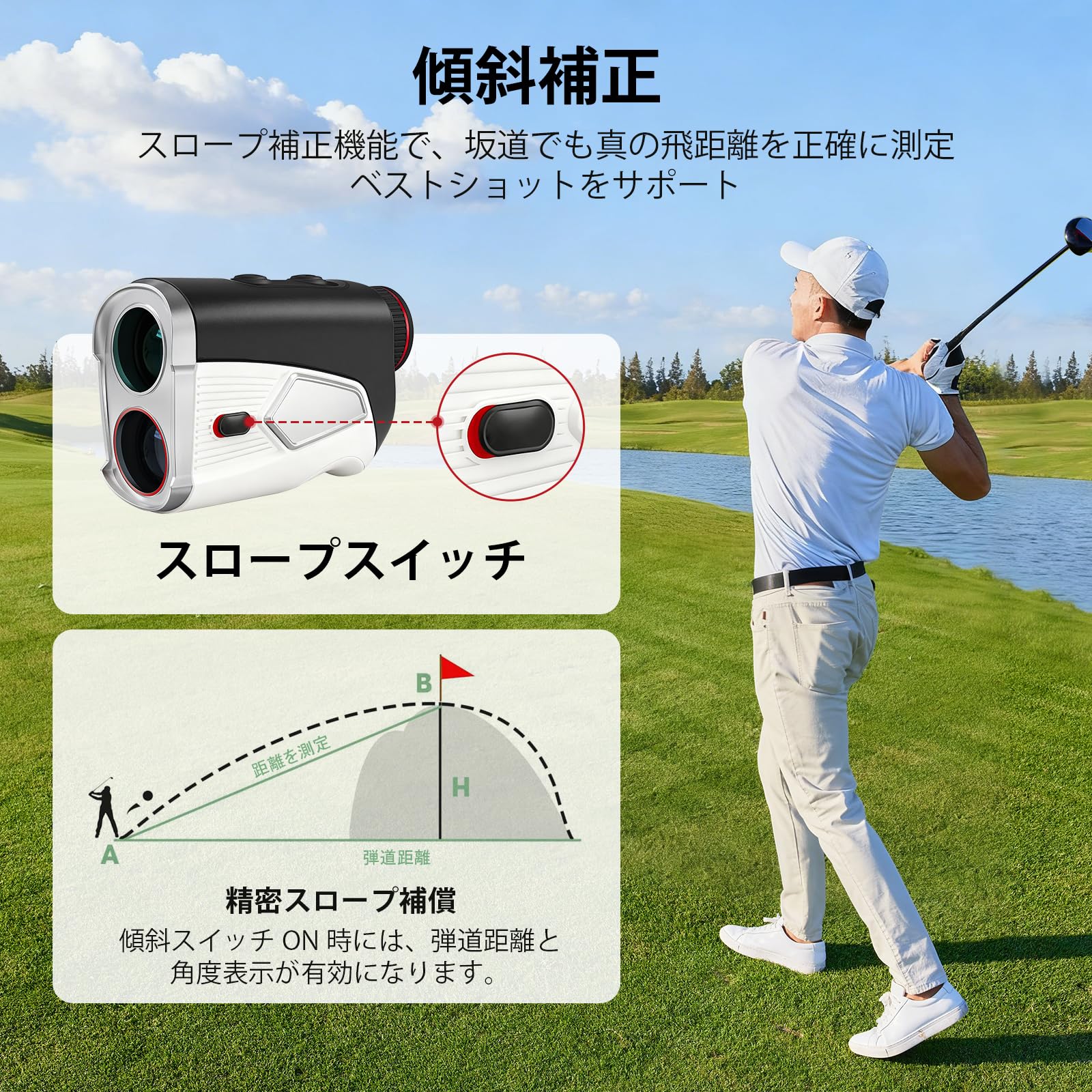 Amazon.co.jp: Kaidrus ゴルフレーザー距離計 1500 ヤード 7 倍光学