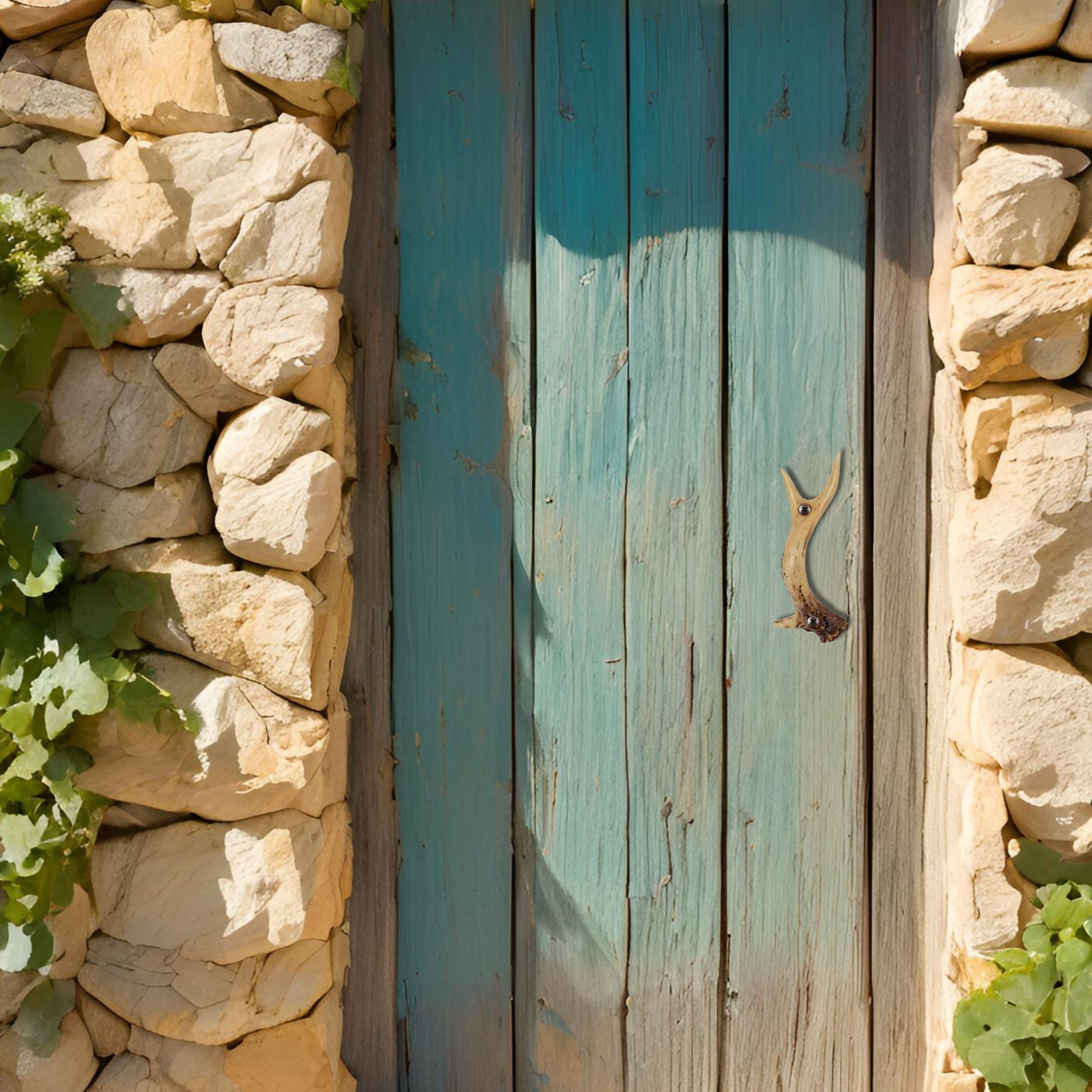 BestGiftEver Maniglie rustiche per cassetti e armadietti, 21 cm | Set di 2 maniglie per porte in finta corna per cabina, loggia o mobili rustici, hardware in poliresina, viti abbinate