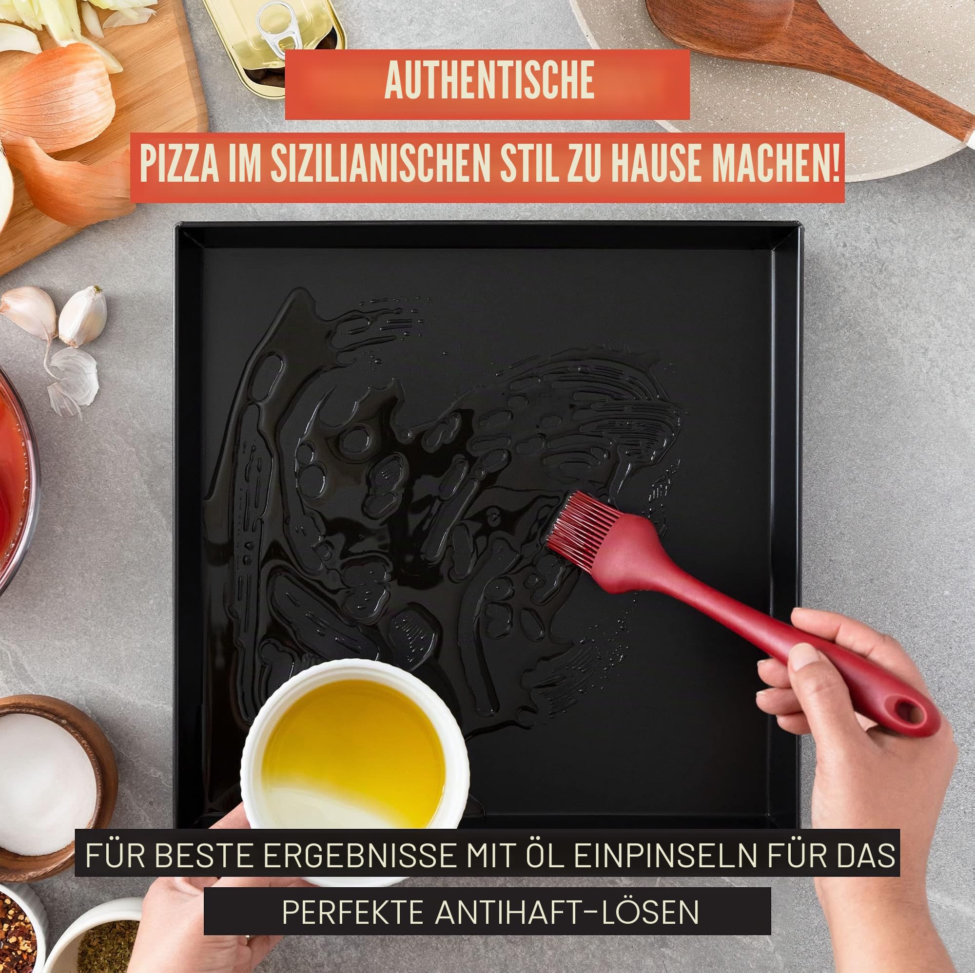 Chef Pomodoro Sizilianisches Pizzablech, 33x33 cm