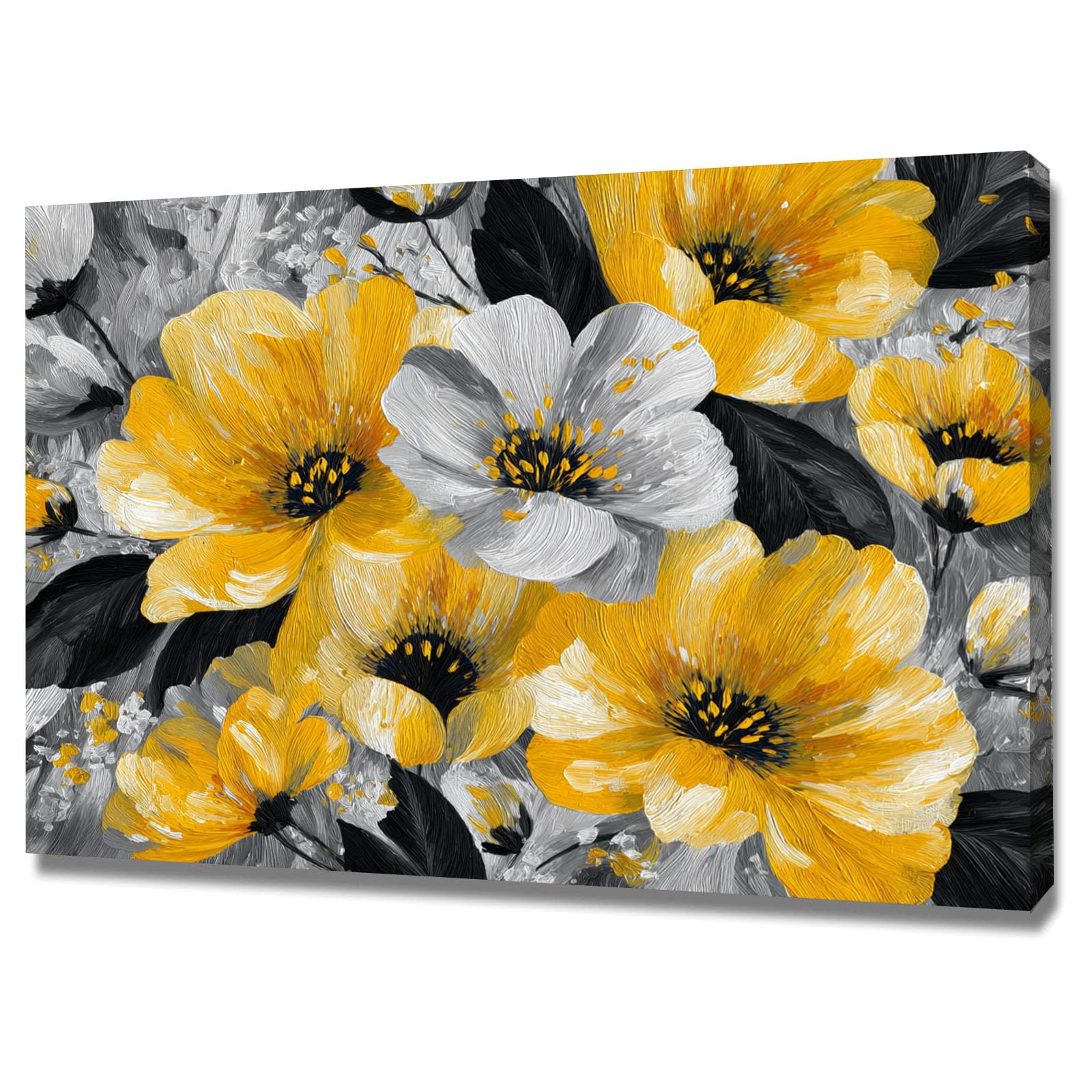 Decoration Murale Salon Chambre Poster Abstrait Jaune et Blanc 40x60 - 7