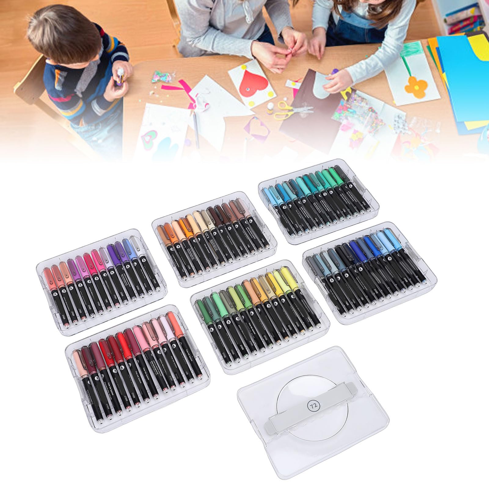 Generic Zestaw 72 Kolorowych Markerów Akrylowych w 72 Przyciągających Wzrok Kolorach, Idealny do Dekoracji świątecznych i Scrapbookingu
