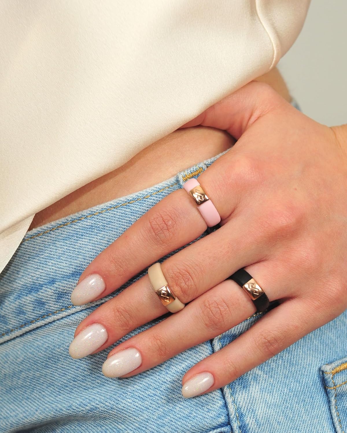 Rinfit Silicone Rings for Women 6mm Wide & Men 7mm Wide, 2mm Thick - Silicone Wedding Bands- Infinity Ring with Metal Plate - Patented Design - Image 9