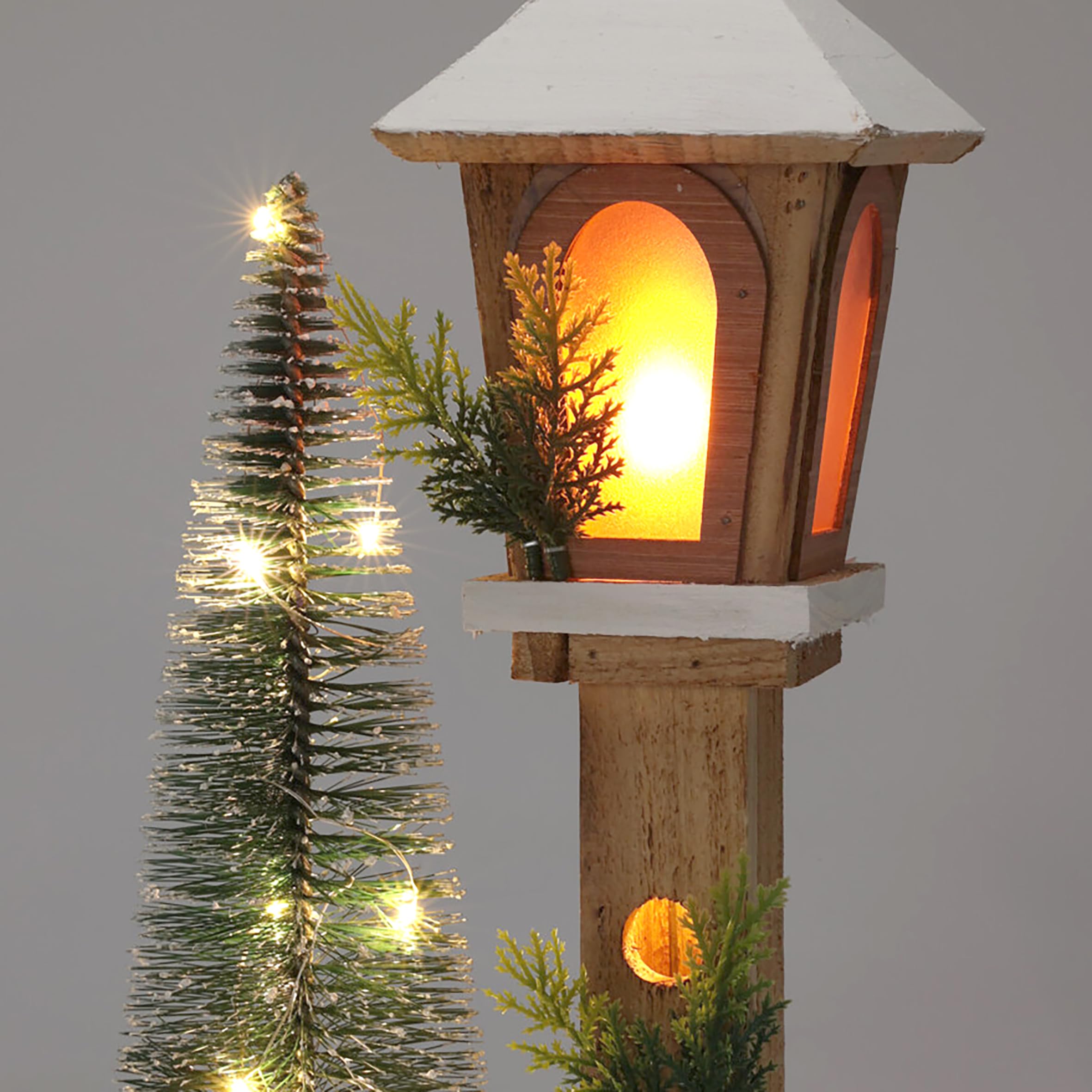 Étoile De Noël LED En Bois 30 Cm - Lumière Blanche Chaude - À Piles - Décoration Table Avent Hiver